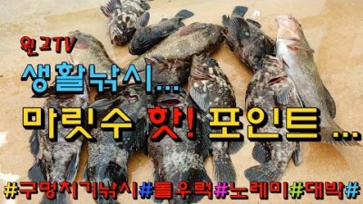 동해 강릉 사천항 구멍치기 낚시 원투낚시 돌우럭 노레미 대박 포인트